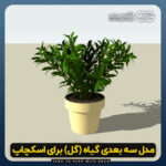 دانلود مدل سه بعدی گیاه برای اسکچاپ (آبجکت گیاه درون گلدون) رایگان + فایل obj