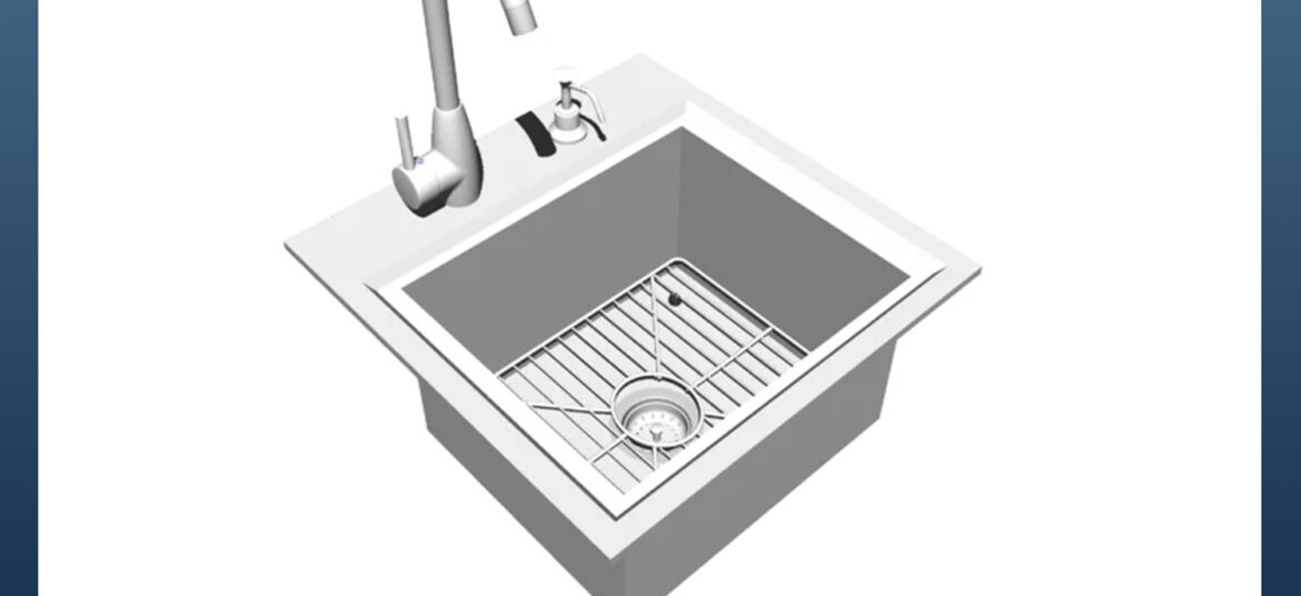 دانلود مدل سه بعدی سینک ظرفشویی برای اسکچاپ (آبجکت سینک ظرفشویی) رایگان + فایل obj