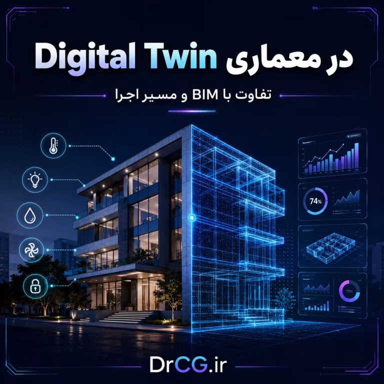 Digital Twin در معماری چیست؟ تفاوت دوقلوی دیجیتال با BIM و مسیر اجرا