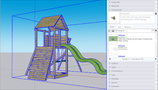 جستوجوی آبجکت در 3D Warehouse از پنل Components