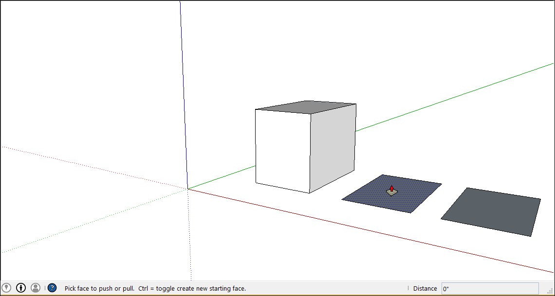 انتخاب سطح برای اجرای Push Pull در SketchUp